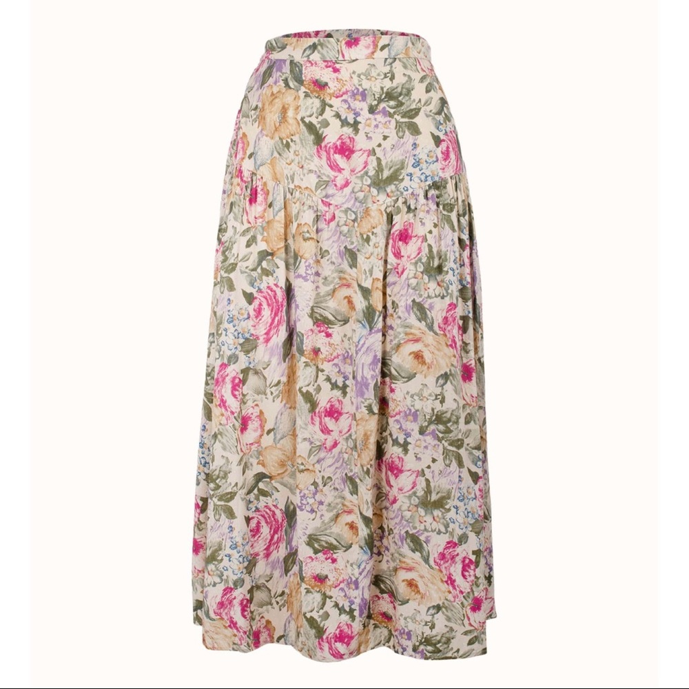 Auguste the Label Floral Jardin Audrey Midi Skirt in Oatmeal 🌸🌼 Sold Out!